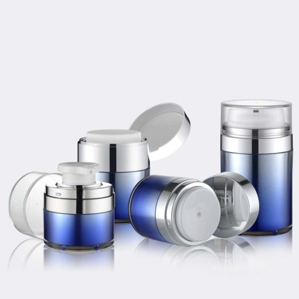 <b> Refillable Airless Pump Jar </b><br><i> 50ml </i><br> SKU: 144AB-GR707A,B,C,D,F